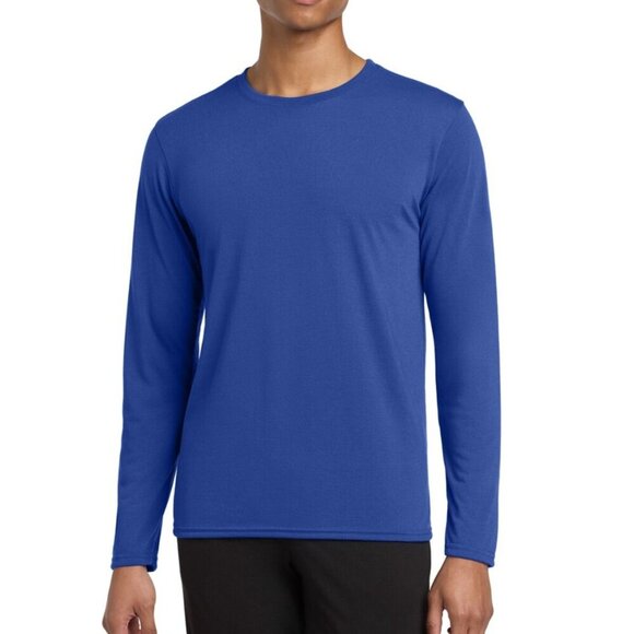 NWOT Lands' End Men's XL Blue Long Sleeve Performance Shirt - Picture 1 of 7